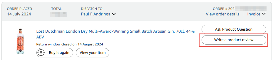 Amazon Review Image - Lost Dutchman Distillery & Gin School Amazon Review Image